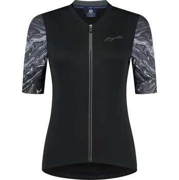 Elegantní dámský cyklistický dres Rogelli LIQUID s krátkým rukávem, černo-šedý M