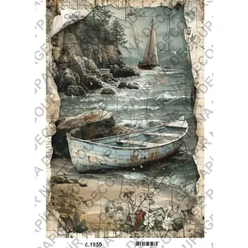 Umělecký papír Rýžový a soft papír na decoupage - Vintage příroda - KB01950 Materiál: Soft, Rozměr: A4