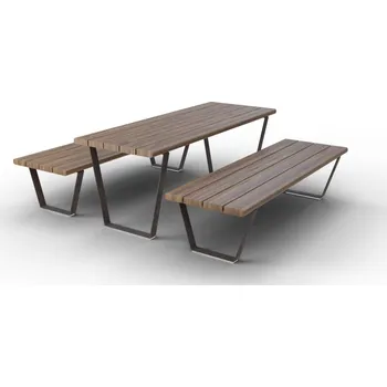 Zahradní lavice HTI Piknikový set Ino Délka latí: 1500 mm, Typ ukotvení: klasické (šrouby), Barva konstrukce: kovářská čerň