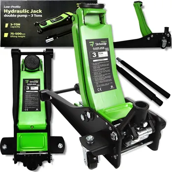 zvedák Hydraulický nízkoprofilový zvedák pro automobily 3 t, 2pístový, 75-500 mm