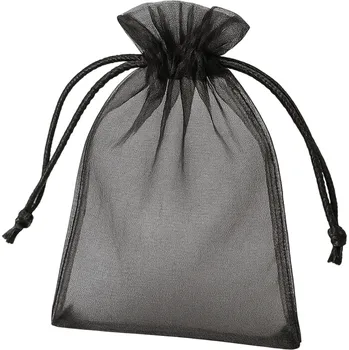 Dárková taška Darčekové organza vrecúško - Čierna/7x9cm/10ks