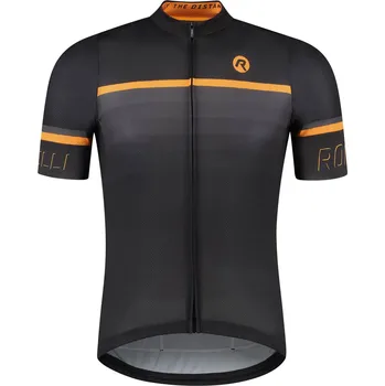 Exklusivní cyklodres Rogelli HERO II s krátkým rukávem, černo-oranžový 2XL
