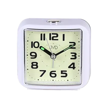 Budík JVD Ručkový analogový netikající tichý budík JVD SRP8204.3 s luminiscenčním displejem