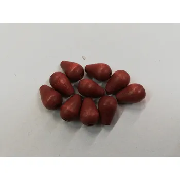 Dětské navlékací korálky Dřevěné korálky - slza cihlová - 12x8mm - 10ks