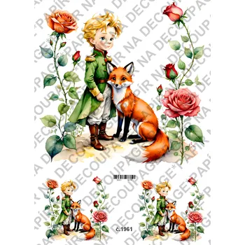 Umělecký papír Rýžový a soft papír na decoupage - Malý Princ - KB01961 Materiál: Soft, Rozměr: A4