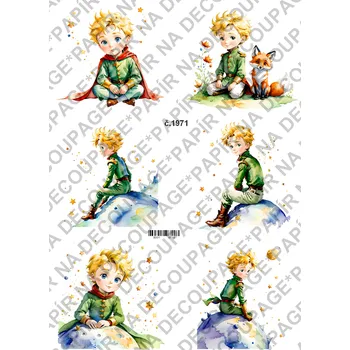 Umělecký papír Rýžový a soft papír na decoupage - Malý Princ - KB01971 Materiál: Soft, Rozměr: A4