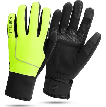 Nepromokavé zimní rukavice Rogelli ESSENTIAL střední hřejivosti, černo-reflexně žluté 3XL