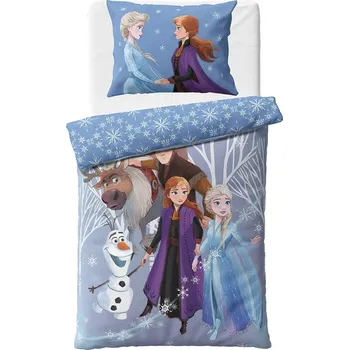 Povlečení Carbotex Ledové království mrazivé nebe 140 x 200, 70 x 90 cm zipový uzávěr