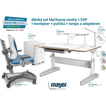Dětský stůl Dětský set MEGA modrošedý MyChamp - Expert