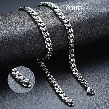 Náhrdelník Daniel Dawson Pánský ocelový náhrdelník Erich, 7 mm řetízek - chirurgická ocel NR1150-45 Stříbrná 45 cm 7 mm