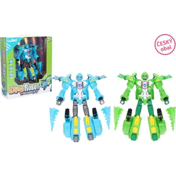 Dřevěná hračka Wiky Dino robot 19 cm - český obal 17x3x19 cm 2 varianty - modrá, zelená