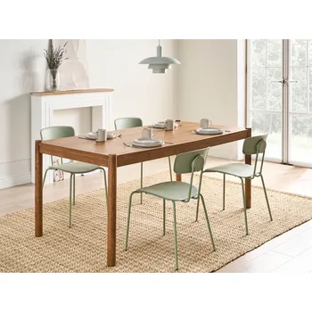 Jídelní stůl z tmavého dubového dřeva MDF nohy z jilmového dřeva 180 x 90 cm obdélníková dýhovaná deska tradiční styl jídelna kuchyně Beliani