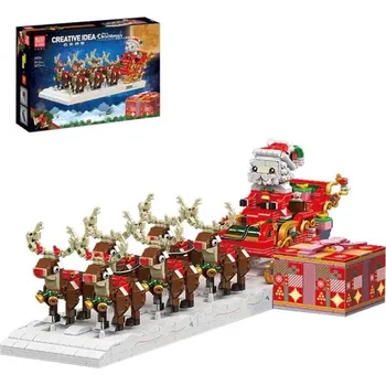ostatní stavebnice Vánoční saně se soby a Santou MOULD KING 10154 – Christmas Edition