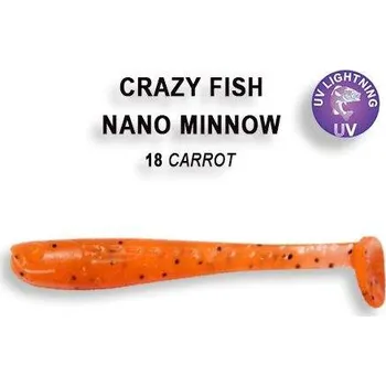 Umělá nástraha Gumová nástraha Crazy Fish Nano Minnow 4cm 18 Carrot (8ks)