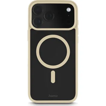 Pouzdro na mobilní telefon Hama Frame Protect, kryt pro Apple iPhone 17 Pro Max, magnetický, průhledný/béžový