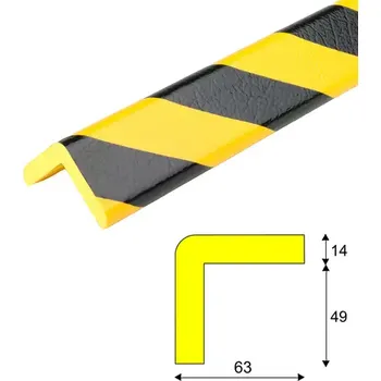 Stavební profil HAPPY END Varovný a ochranný profil 9, černá / žlutá, 6,3 cm × 100 cm - DP 11014