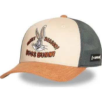 Kšiltovka kšiltovka Capslab Looney Tunes Premium Trucker - Bugs Bunny/Brown/Beige/Petrol one size