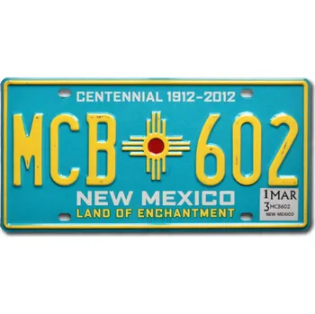 Plechová cedule Americká SPZ New Mexico Blue MCB 602