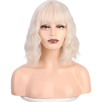 Karnevalový doplněk imago Paruka s ofinou: Platinová - Enid