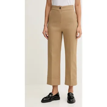 Dámské kalhoty Kalhoty United Colors of Benetton dámské, béžová barva, high waist, 4SJCDF07J 80X, vel. 38