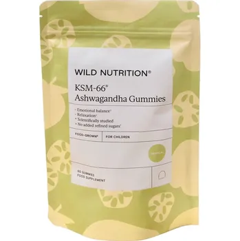 Přírodní produkt Wild Nutrition (Velká Británie) Wild Nutrition KSM-66 Ashwagandha pro děti (60 bonbonů)