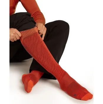 Pánské merino lyžařské ponožky ICEBREAKER Mens Ski+ Light OTC Mountain Contour, Agate/Fervid/Atlantis velikost: 44,5-46,5 (L)