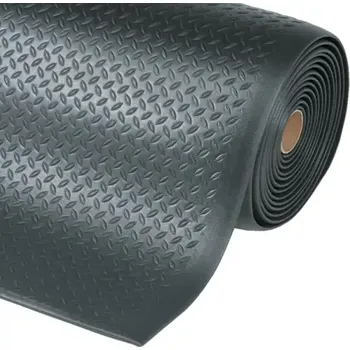 Rohožka HAPPY END Protiúnavová průmyslová rohož s povrchem kotlářského plechu, černá, 18,3 m - PR 1A3/04CE