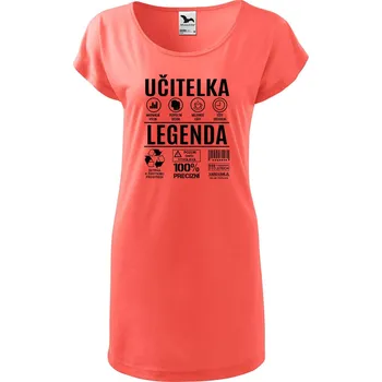 Dámské tričko DOBRÝ TRIKO Dámské tričko/šaty Učitelka legenda Velikost: M, Barva: Korálová