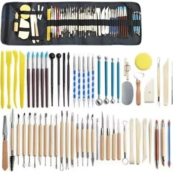 Výtvarná sada Sada 61 ks sochařských a modelovacích nástrojů pro keramiku Hlínu Voskové hmoty Umělecká řemesla Detailní práce Tvarování Modelování 61 ks