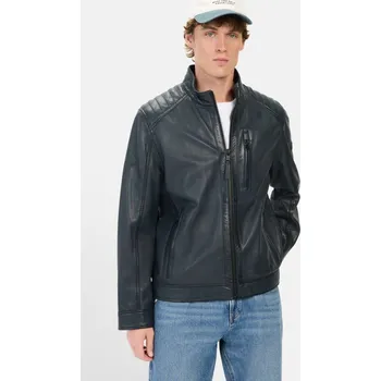 BUNDA CAMEL ACTIVE LEATHER BLOUSON DARK INDIGO