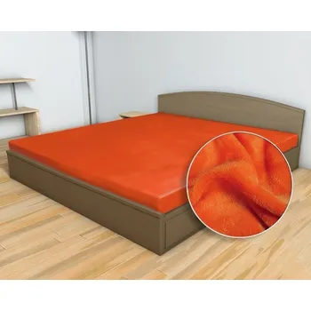 Prostěradlo Prostěradlo MIKROFLANEL SLEEP WELL 180x200cm, rezavé