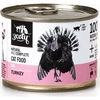 Krmivo pro kočku 3COTY 04 Turkey - mokré krmivo pro kočky - 180g