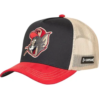 Kšiltovka kšiltovka Capslab Tom and Jerry Premium Trucker - Navy/Red/Beige one size