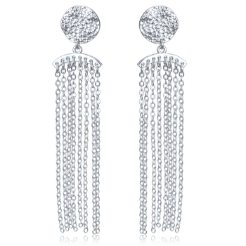 Náušnice Moonlit Stříbrné visací náušnice s řetízky