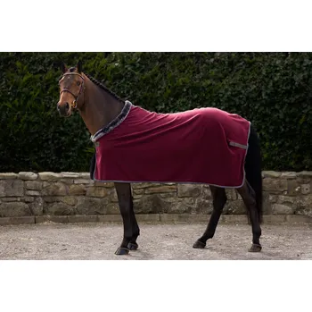 Vybavení pro koně Bucas Deka odpocovací Show-Line Bucas, s fleecem, 400 g, burgundy Délka zad: 165 cm