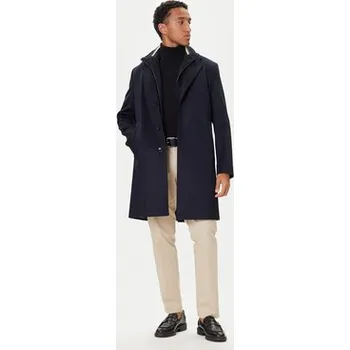 Dámský kabát BOSS Vlněný kabát H-Jared 50551085 Tmavomodrá Regular Fit 52