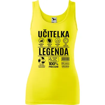 Dámské tričko DOBRÝ TRIKO Dámské tílko s potiskem Učitelka legenda Velikost: M, Barva: Citrónová