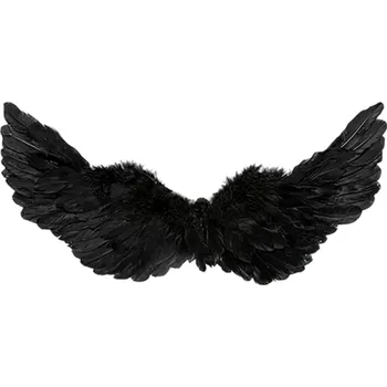 Karnevalová maska Černá andělská peří křídla 75x35 cm s elastickými popruhy cosplay párty svatba narozeniny Halloween Vánoce dekorace kostým doplněk