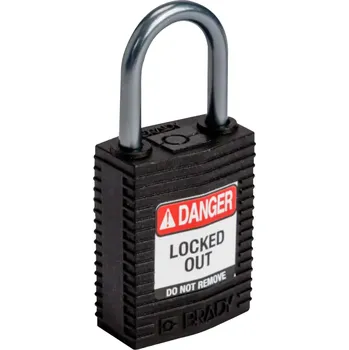 Visací zámek HAPPY END Nylonový zámek s hliníkovým okem SafeKey kompakt,černá,1 ks - BY 25268/1