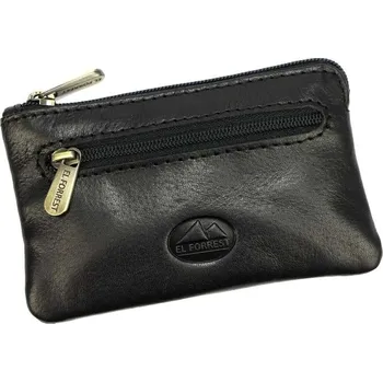 Kožené pouzdro na klíče EL FORREST 6030-61 černé s vnější kapsou