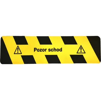 Lepicí páska HAPPY END Protiskluzová podlahová značka - Pozor schod, černá / žlutá - BY M13C150