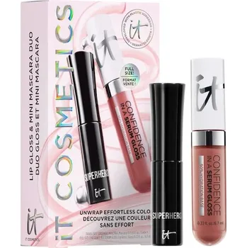 Kosmetická sada it-Cosmetics Lip-make-up LipstickUnwrap Effortless Color Set Confidence in a Serum Gloss Self Worth 6,7 ml + Superhero Mascara 5 1 Stk. (975,00 Kč / 1 ks.)