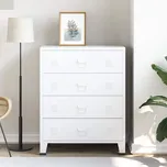 OMAXI Industriální komoda se zásuvkami bílá 78 x 40 x 93 cm kov 699515