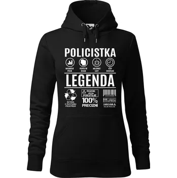 Dámská mikina DOBRÝ TRIKO Dámská mikina s potiskem Policistka legenda Velikost dámské mikiny: S, Barva: Černá