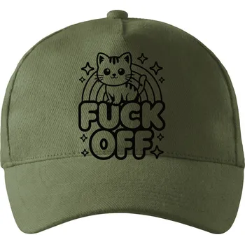 Pánské tričko Fuck off kočka, černý tisk - Kšiltovka, čepice 5P - nastavitelná