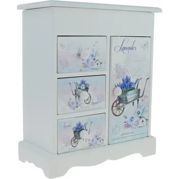 Šperkovnice Šperkovnice - kolečko s levandulí 16 x 19,5 x 8 cm (Dřevěná šperkovnice s obrázky levandule)