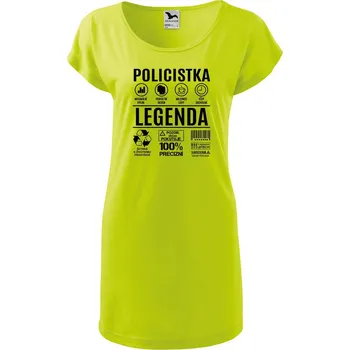 Dámské oblečení DOBRÝ TRIKO Dámské tričko/šaty Policistka legenda Velikost: L, Barva: Limetková
