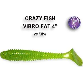Umělá nástraha Gumová nástraha Crazy Fish Vibro Fat 10cm 20 Kiwi (4ks)