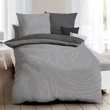 Povlečení Kaeppel | Povlečení Mako satén Jaro šedé, 140x220, 70x90