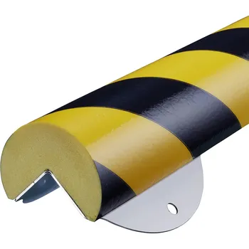 Stavební profil HAPPY END Nástěnný ochranný profil 11, černá / žlutá, Ø 6 cm × 100 cm - DP 13011